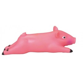 Rubber Squealing Pig Dog Toy with Logo