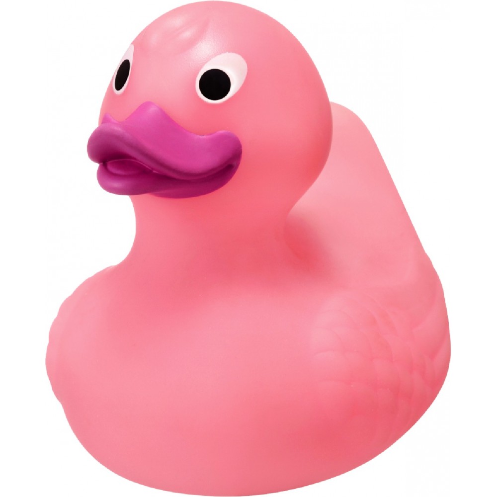 Rubber Light Pink Duck Toy with Logo