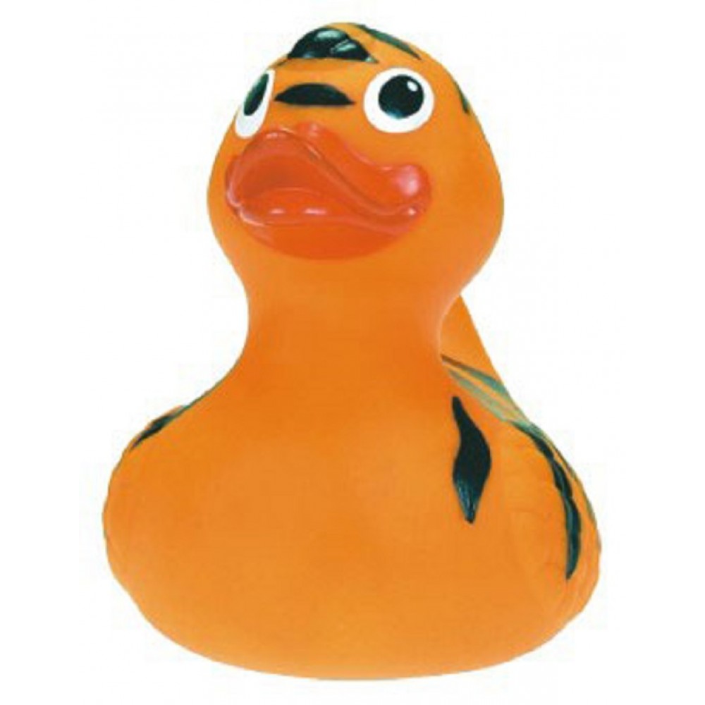Rubber Safari Tiger Duck© Toy with Logo Rubber Safari Tiger Duck© Toy with Logo