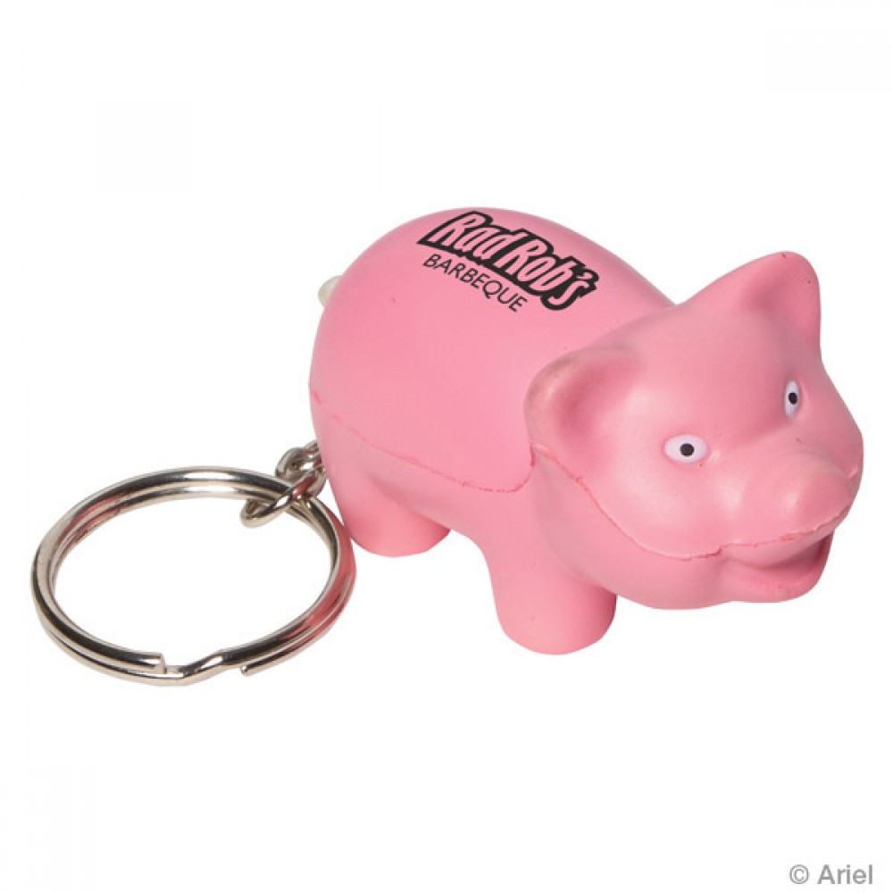 Pig Stress Reliever Key Chain with Logo