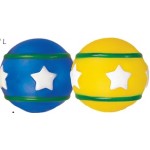 Rubber Round Ball Dog ToyÂ© (Yellow/ Green & Blue/ Green) with Logo