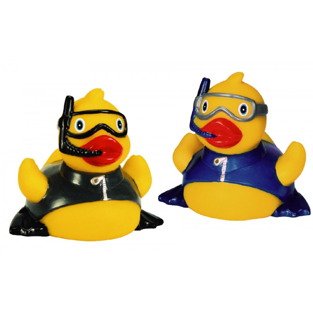Rubber Snorkeling Flipper DuckÂ© Toy with Logo