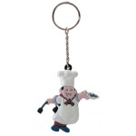 Customized 2D Culinary Chef Rubber Key Chain