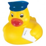Rubber Mailman DuckÂ© with Logo