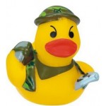 Mini Rubber Soldier In Camouflage Outfit DuckÂ© with Logo