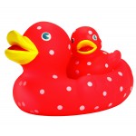 Polka Dot Mom & Baby Rubber Duck Toy with Logo