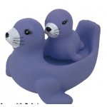 Promotional Rubber Sea Lion 2 Pieces Family Toys