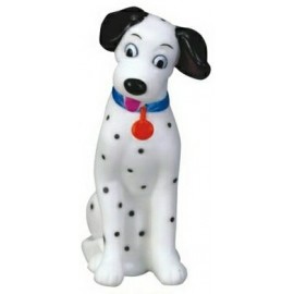 Rubber Spotty Dalmatian Dog Toy w/ Blue/Red Tag with Logo  Rubber Spotty Dalmatian Dog Toy w/ Blue/Red Tag with Logo