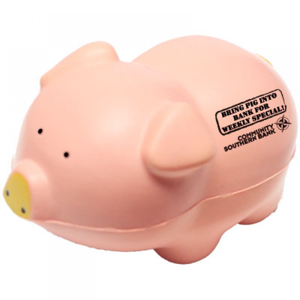 Logo Branded Cute Pig Stress Reliever