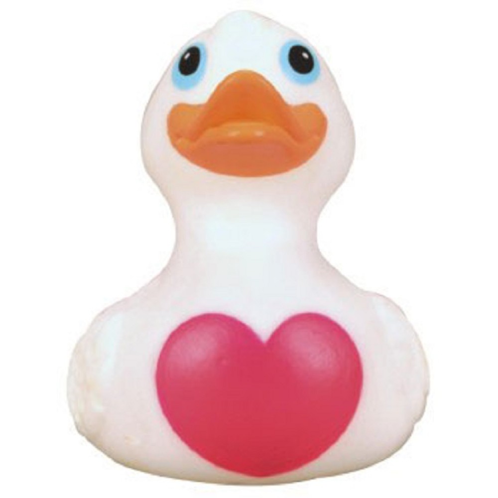Rubber Big Heart DuckÂ© Toy with Logo