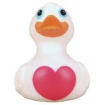 Rubber Big Heart DuckÂ© Toy with Logo