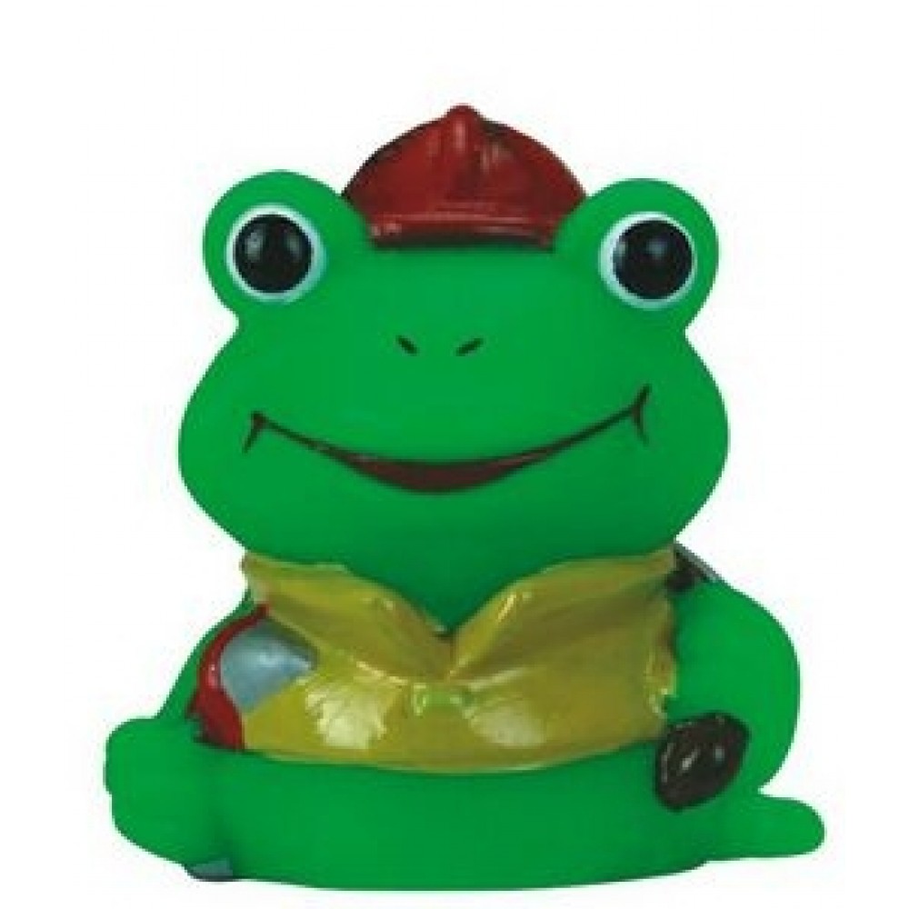 Custom Mini Rubber Fireman Frog Toy