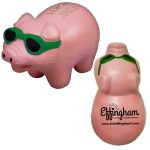 Pig Stress Reliever w/Green Sunglasses with Logo