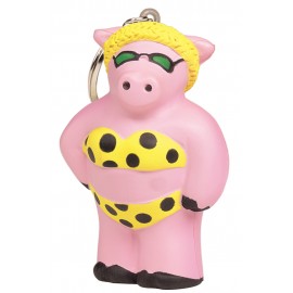 Custom Cool Pig Squeezies Stress Reliever Keyring