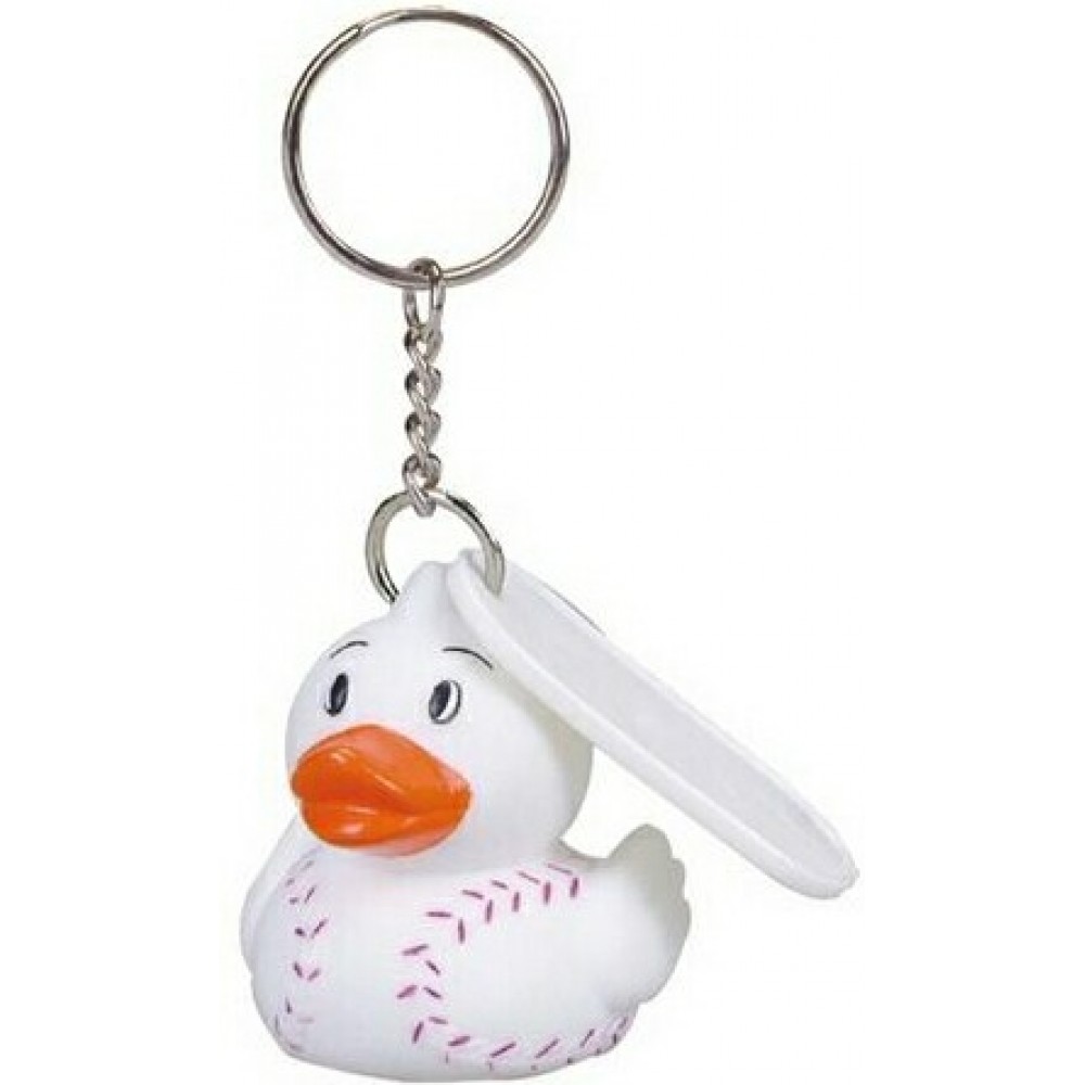 Custom Printed Rubber Baseball Duck Key Chain Custom Printed Rubber Baseball Duck Key Chain