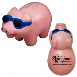 Pig Stress Reliever w/Blue Sunglasses with Logo