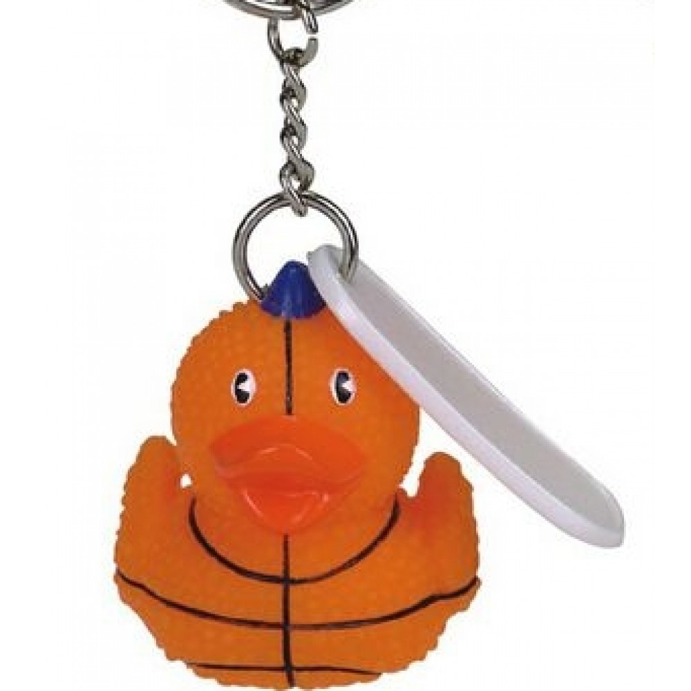Custom Imprinted Rubber Basketball Duck Key Chain Custom Imprinted Rubber Basketball Duck Key Chain