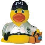 Rubber EMS DuckÂ© Toy with Logo
