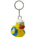 Logo Branded Rubber Safety Construction Duck Key ChainÂ©