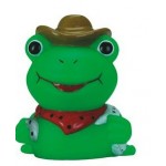 Mini Rubber Cowboy Frog Toy with Logo