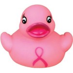 Personalized Mini Rubber Pink Ribbon Duck Toy