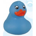 Rubber Spring Time Blue DuckÂ© Toy with Logo
