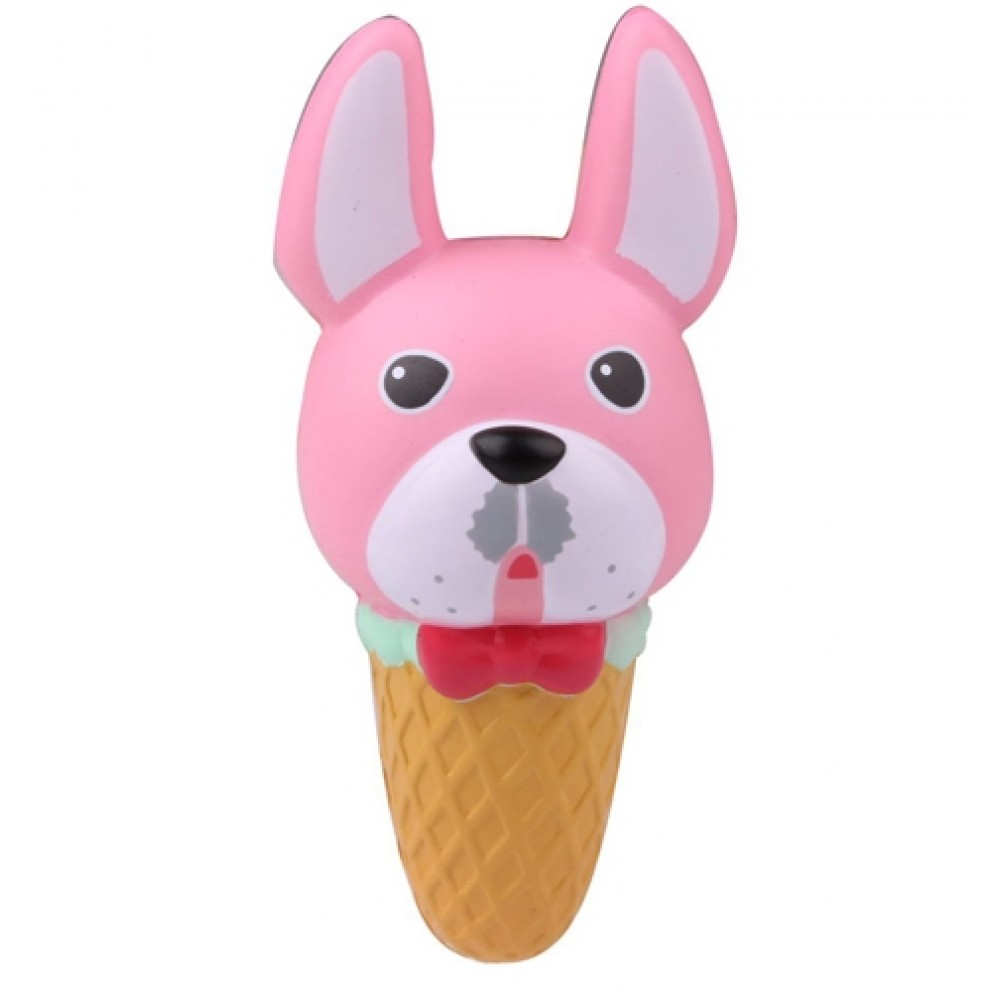 Slow Rising Scented Pink Frenchie Ice Cream Squishy with Logo