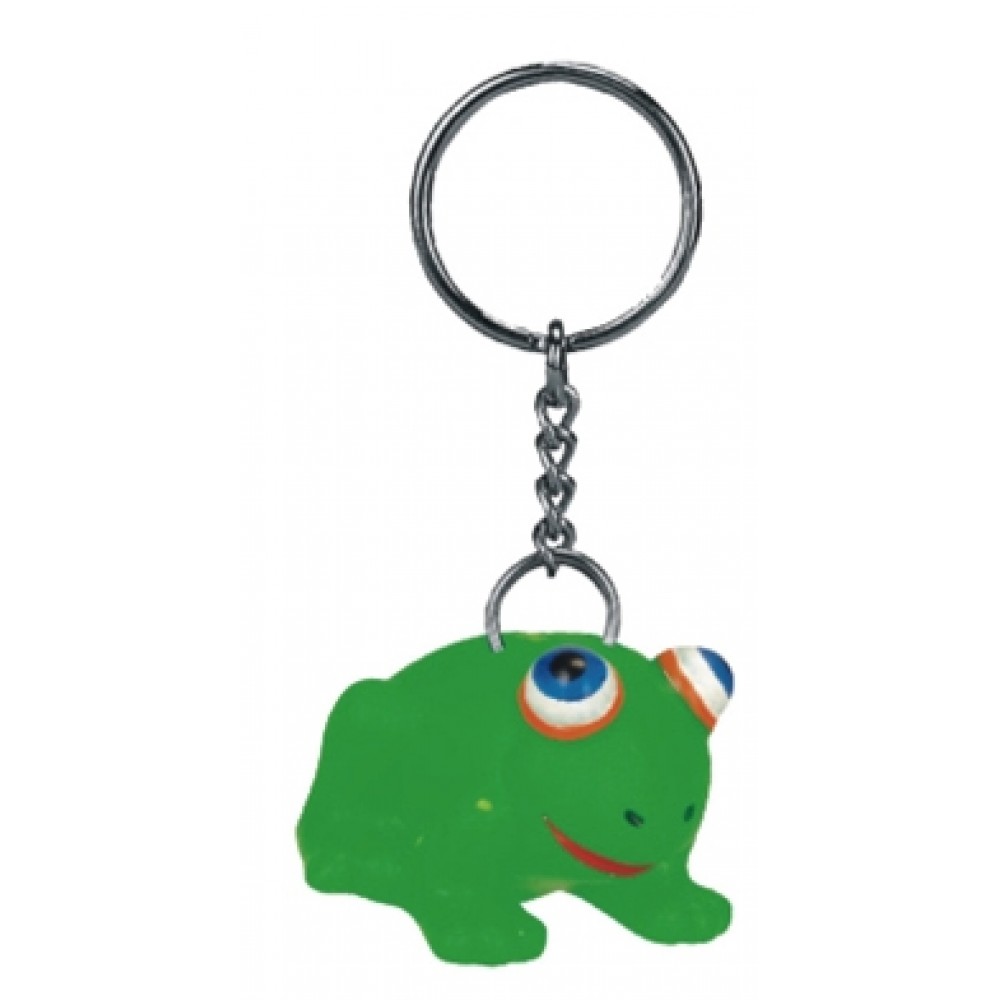 Rubber Frog Key Chain with Logo