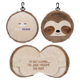 Comfort Pals Sloth 2-in-1 Pillow Sleep Mask with Logo