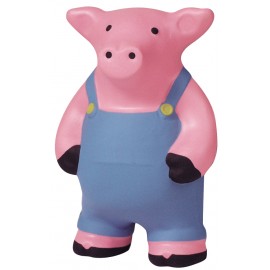 Promotional Farmer Pig Squeezies Stress Reliever