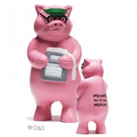 Banker Pig Stress Reliever with Logo  Banker Pig Stress Reliever with Logo