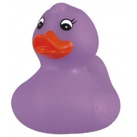 Rubber Spring Time Purple DuckÂ© Toy with Logo