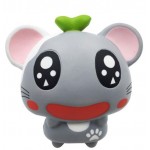 Logo Branded Slow Rising Scented Gray Mouse Angel Squishy