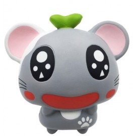 Logo Branded Slow Rising Scented Gray Mouse Angel Squishy  Logo Branded Slow Rising Scented Gray Mouse Angel Squishy