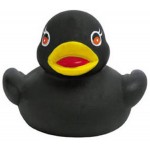 Mini Rubber Black Duck Toy with Logo