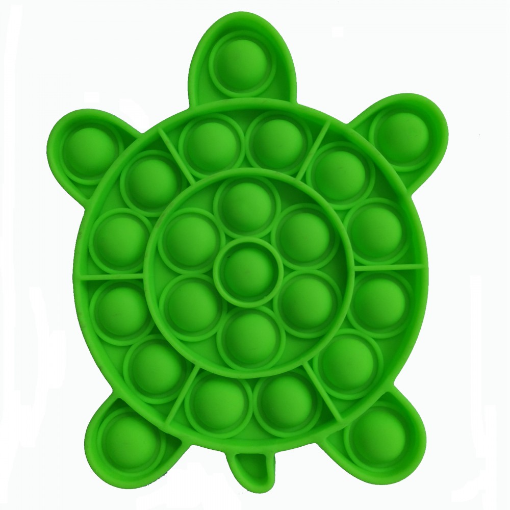 Tortoise Shaped Silicone Push Pop Bubble Toy with Logo