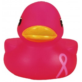 Logo Branded Rubber Pink Awareness Duck Toy