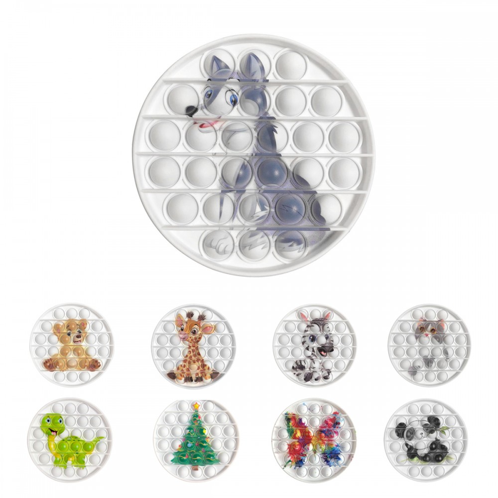 Customize Round Push Pop Bubble Fidget Toy Logo Branded Customize Round Push Pop Bubble Fidget Toy Logo Branded