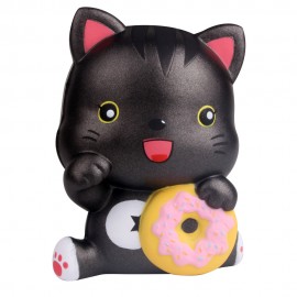 Slow Rising Scented Squishy Cat With Donut with Logo  Slow Rising Scented Squishy Cat With Donut with Logo