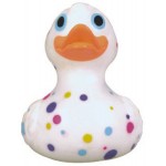 Rubber Polka Dot DuckÂ© Toy with Logo