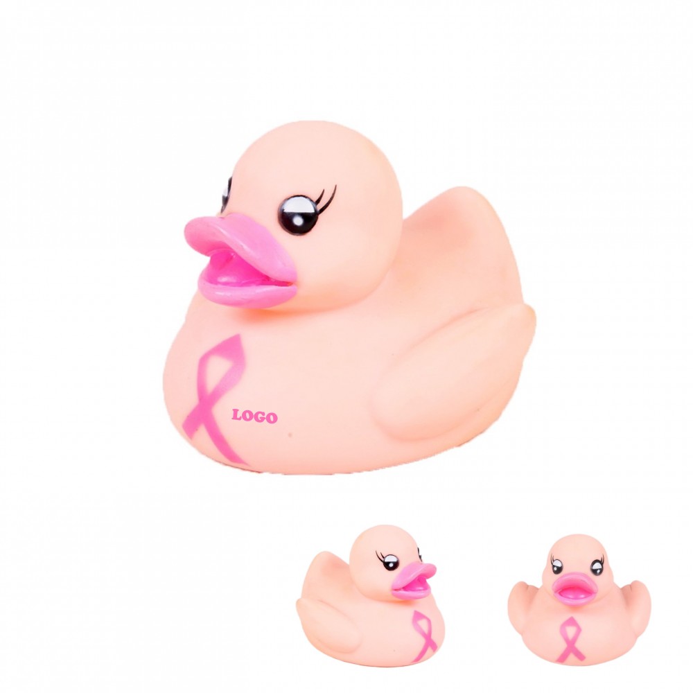 Pink Ribbon Rubber Duck (direct import) with Logo
