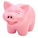 Pink Pig w/Mouth Open Stress Reliever Toy with Logo