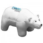 White Polar Bear Stress Reliever with Logo