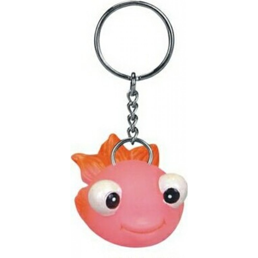 Rubber Gold Fish Key Chain with Logo