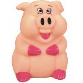 Rubber Happy Pig with Logo  Rubber Happy Pig with Logo