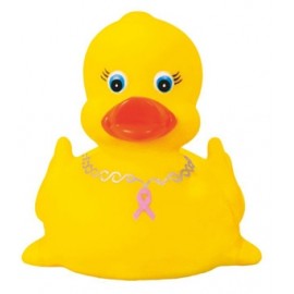 Rubber Pink Ribbon Duck© with Logo  Rubber Pink Ribbon Duck© with Logo