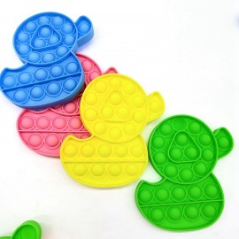 Logo Branded Duck Shaped Silicone Push Pop Bubble Toy