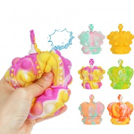 Crown Shaped Decompression Sensory Squeeze Ball Fidget Toy with Logo