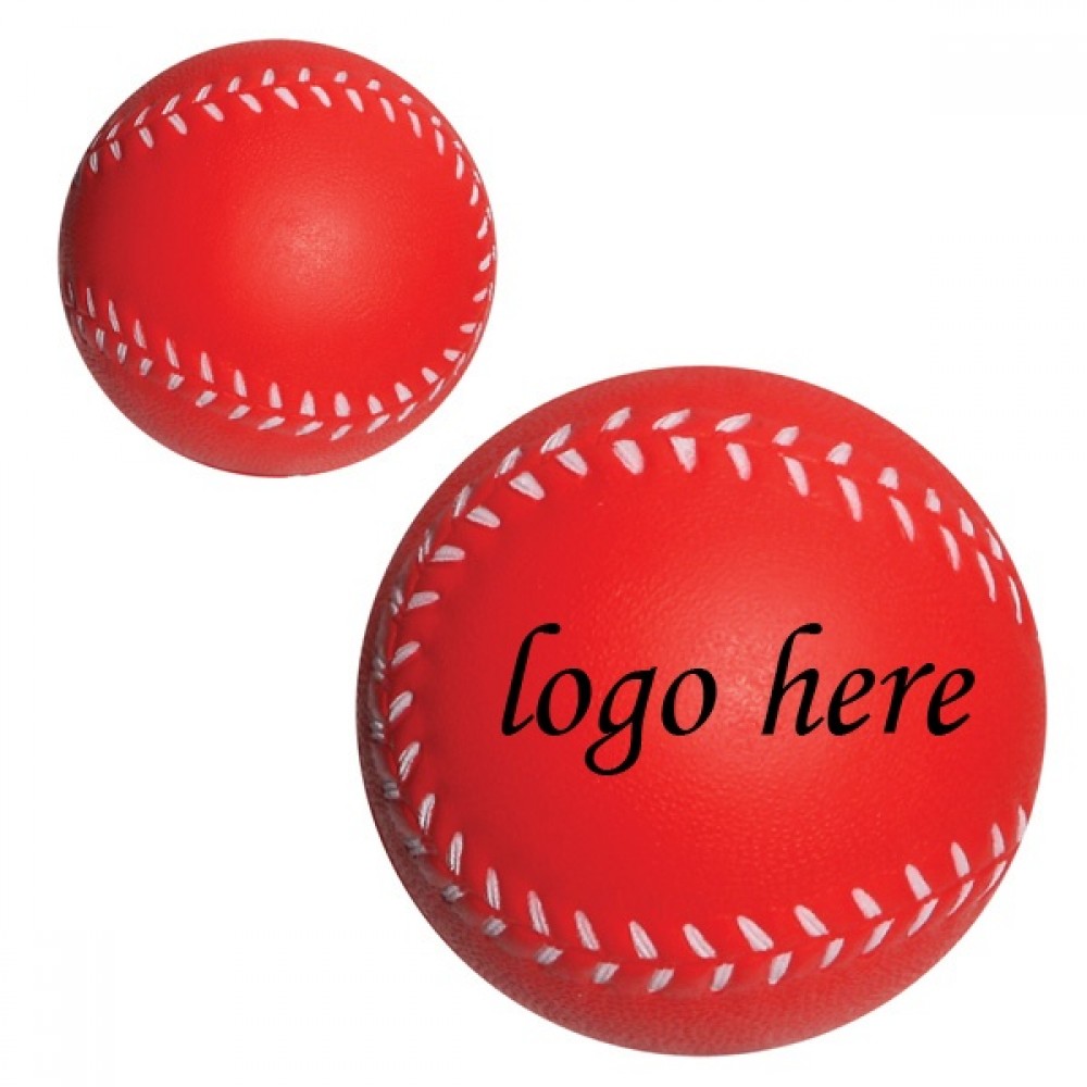 2 1/2" Red Baseball Stress Ball Custom Printed 2 1/2" Red Baseball Stress Ball Custom Printed
