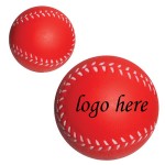 2 1/2" Red Baseball Stress Ball Custom Printed